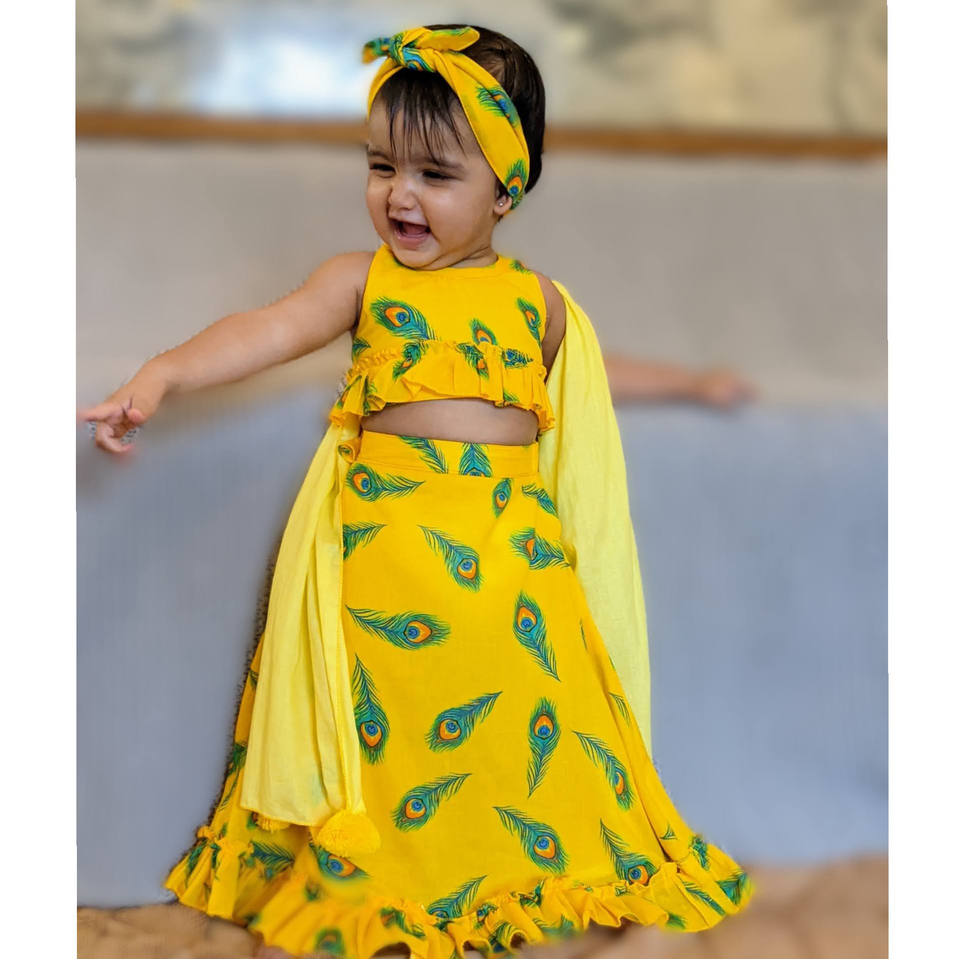 Haldi dress clearance for baby girl