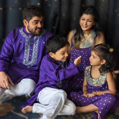 festive matching clothes full family