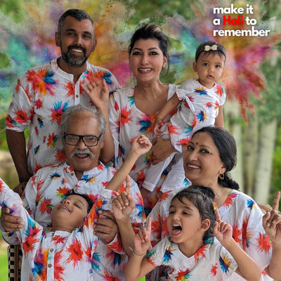 Holi themed cotton malmal kurta