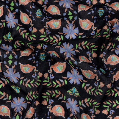 Cotton Malmal Fabric | Black Forest