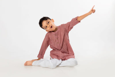 Cotton Kurta for Boys, Men | Colour Pop, Dusty Rose