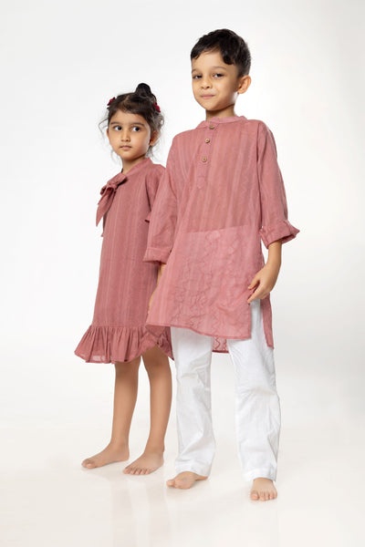 Cotton Kurta for Boys, Men | Colour Pop, Dusty Rose