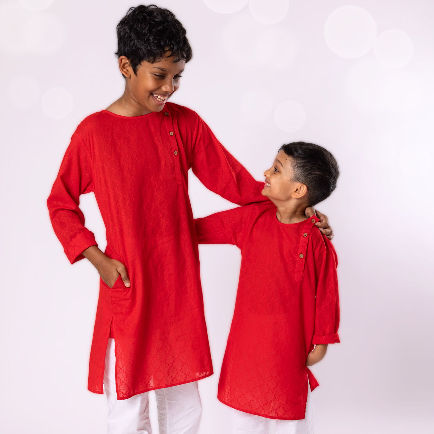 cotton kurta for boys and men, all sizes, red