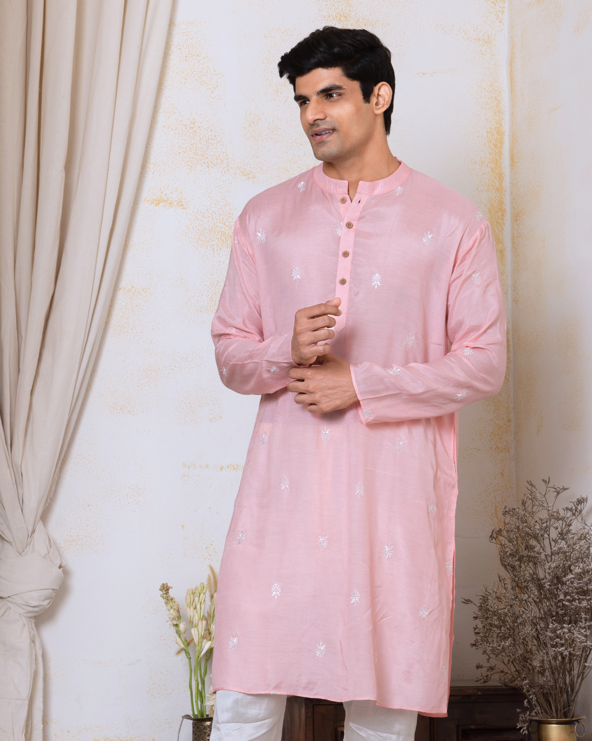 pink kurta wedding wear for baraat