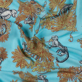 Modal Fabric | Funky Monkey, Blue