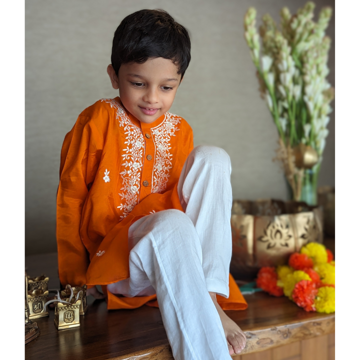 Yellow Hand Embroidery Silk Kurta Set popular / Diwali Dress for Boys / Indian Wear Boys / Ethnic Wear Boys / eid kurta boys