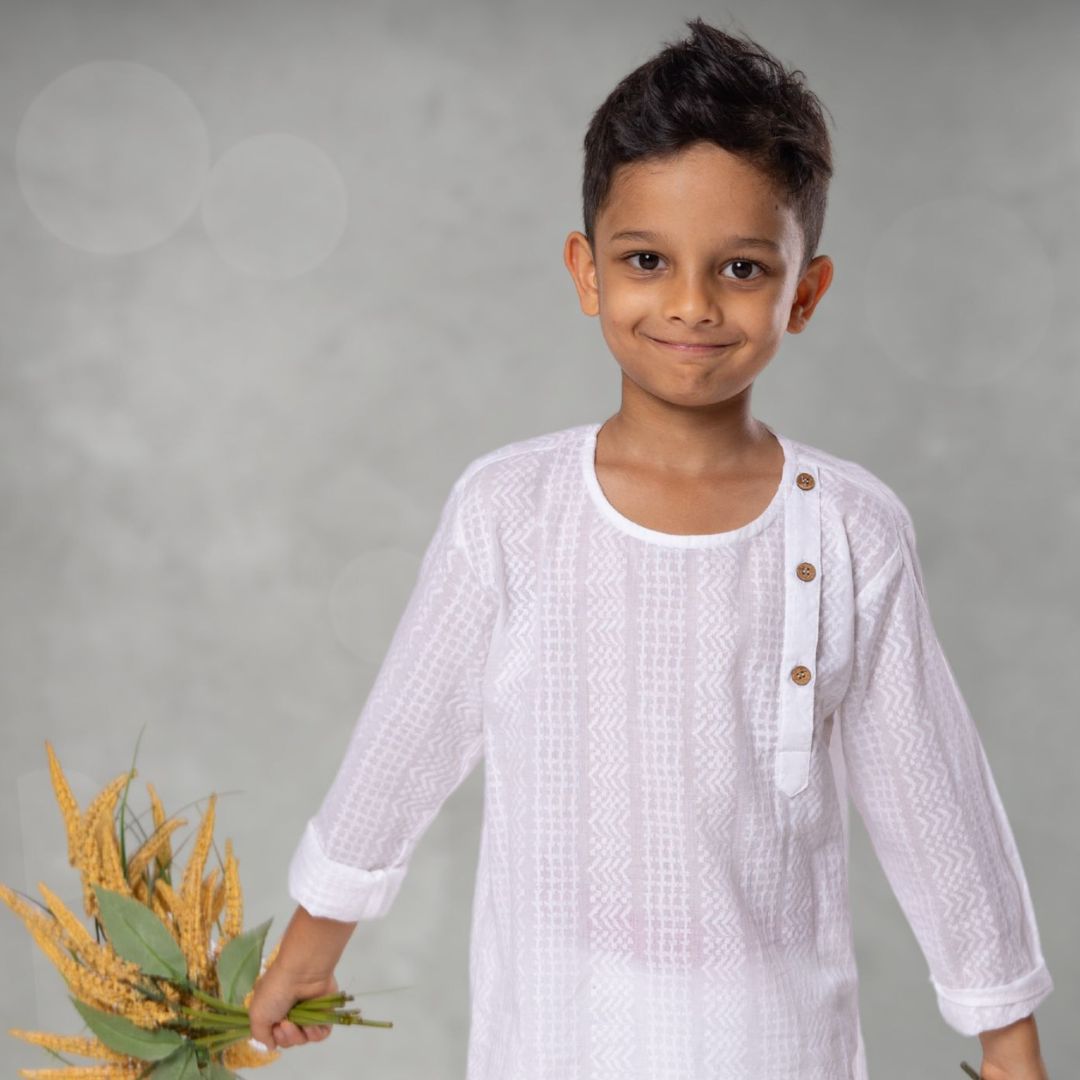 white cotton boys kurta soft organic, mens kurta, soft fabric