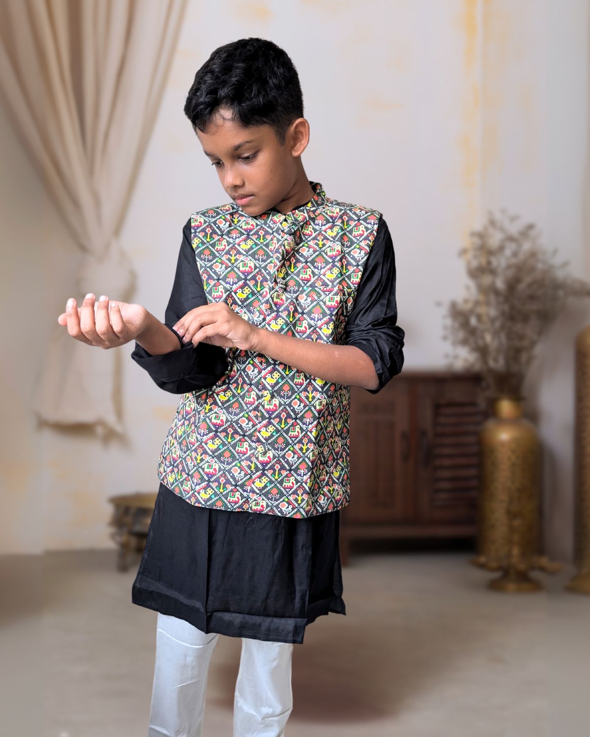 Jacket-Kurta-Pajama 3 pc set for Boys | Patola