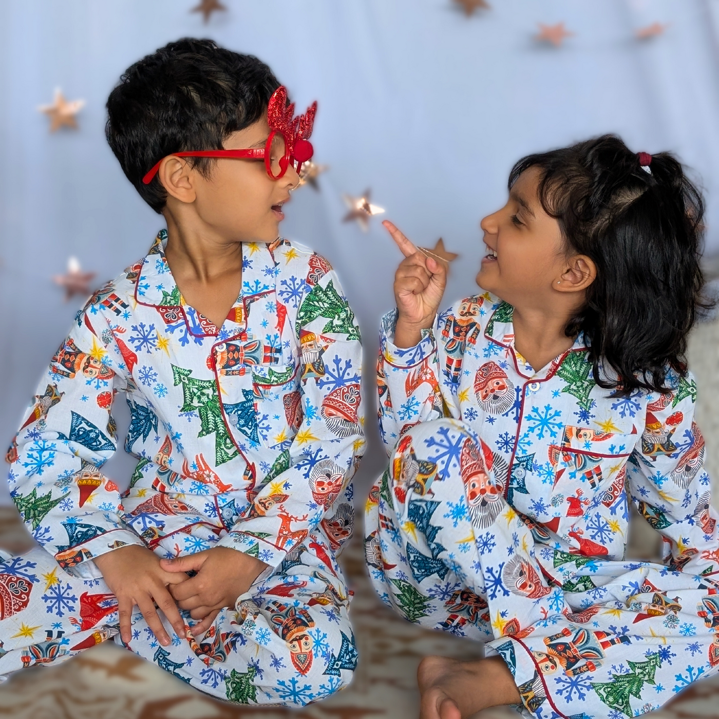 Cotton Pajama Set for Kids | Christmas Rock