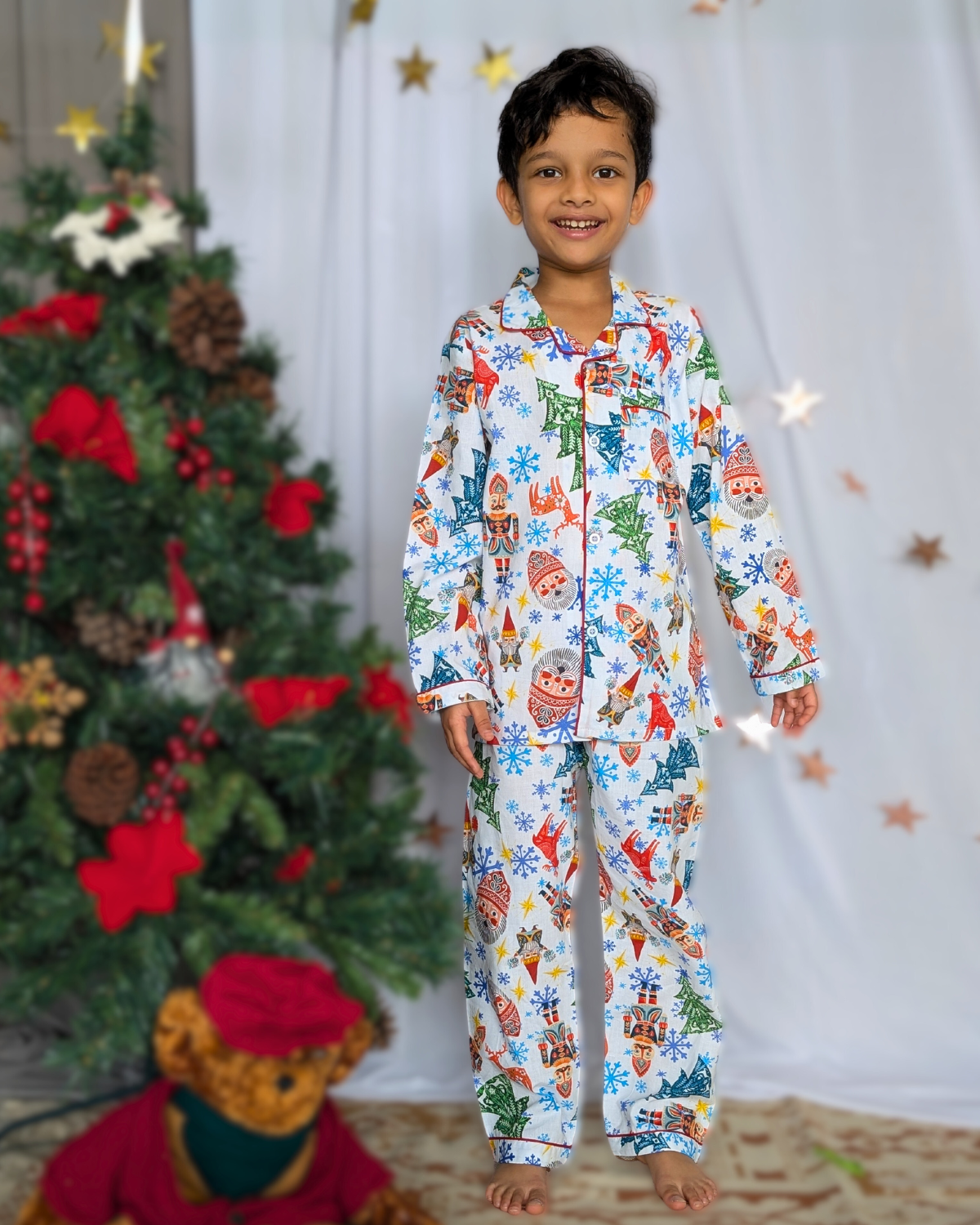 Cotton Pajama Set for Kids | Christmas Rock