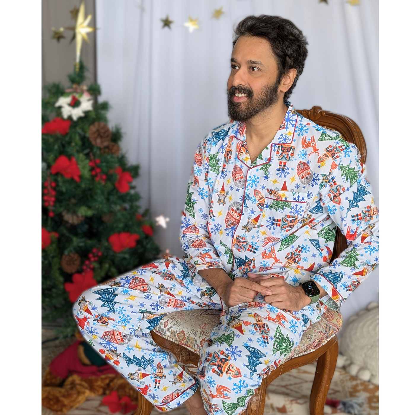 Cotton Pajama Set, Men | Christmas Rock