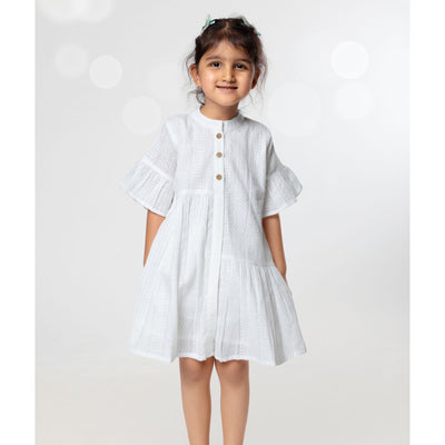 Cotton Dress | Colour Pop, White | 0-12Y