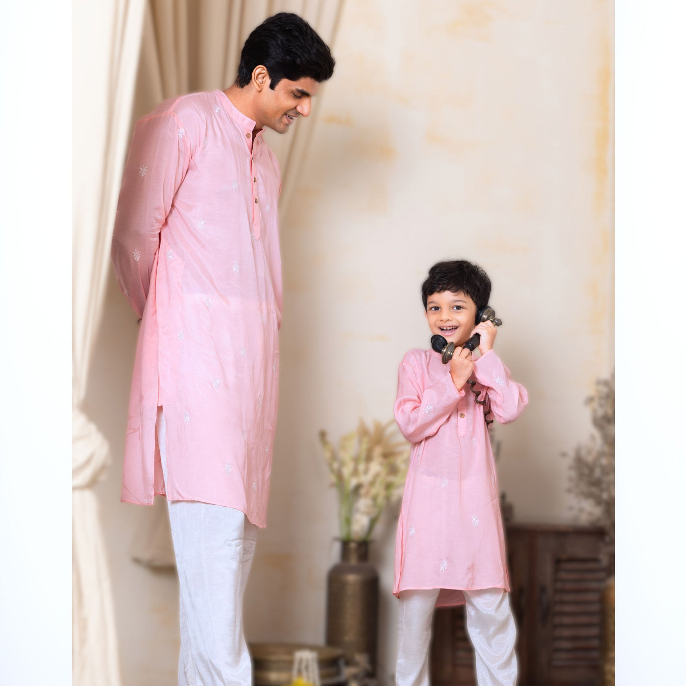 father son diwali silk kurta twinning festive