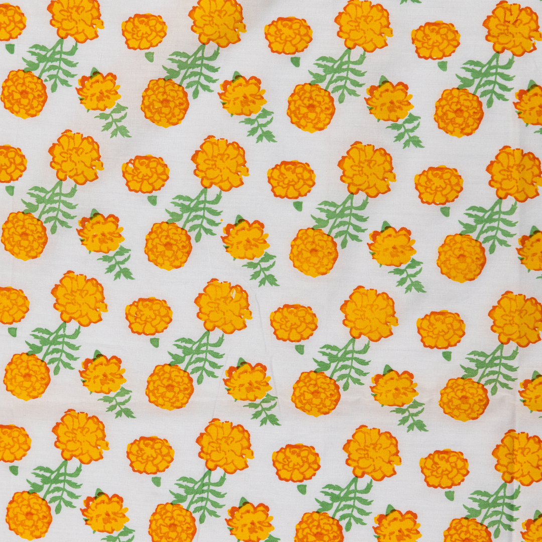 Cotton Malmal Fabric | Marigold