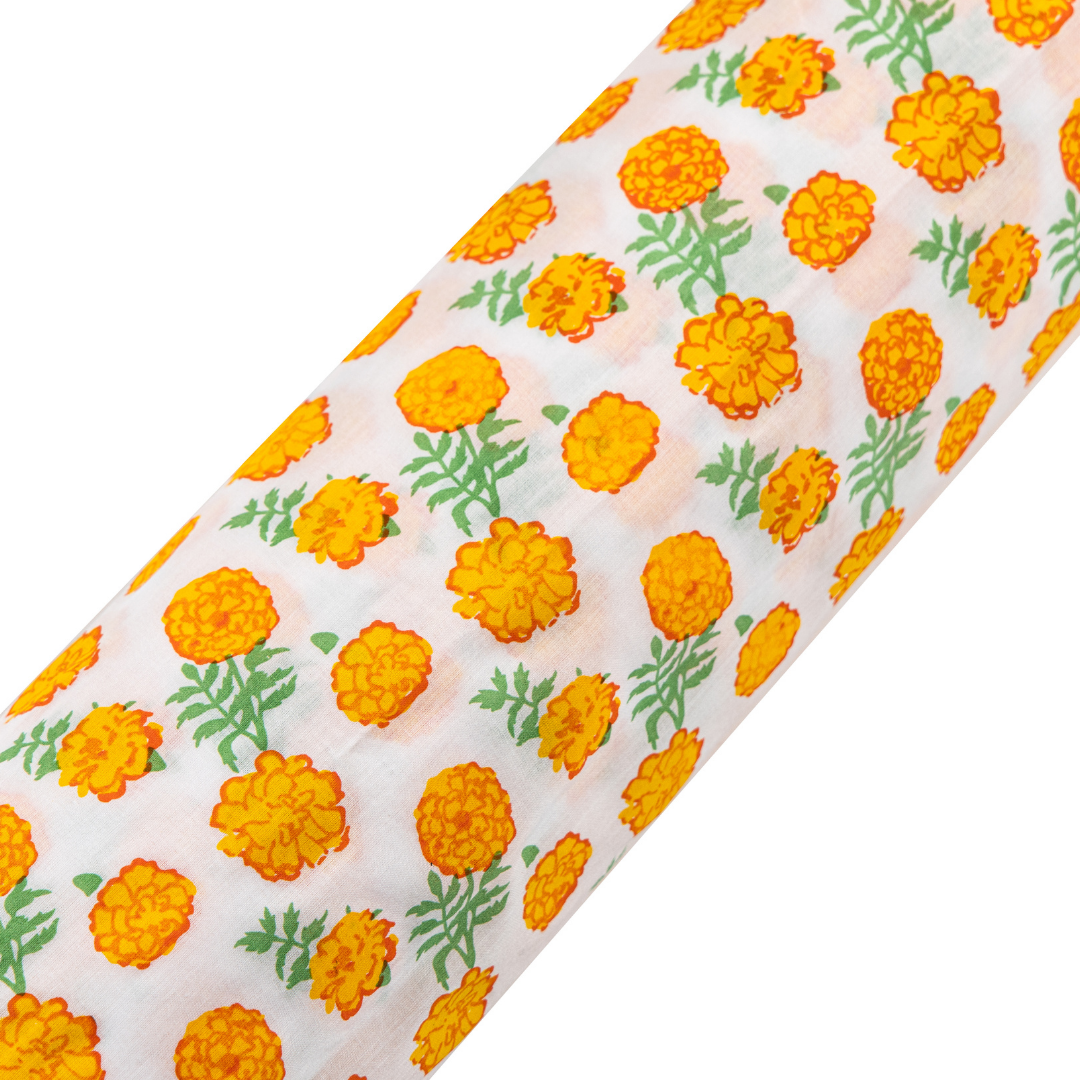 Cotton Malmal Fabric | Marigold