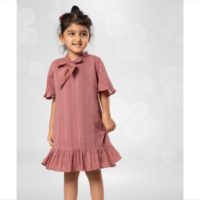 cotton dress for girls, newborn to 12 years, pink colour