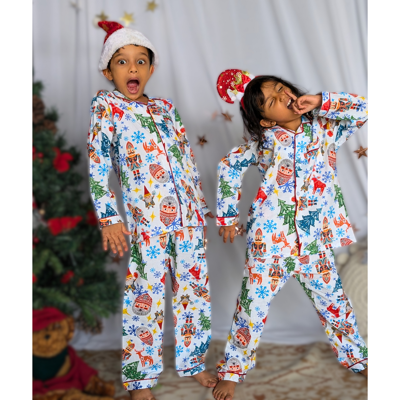 Cotton Pajama Set for Kids | Christmas Rock