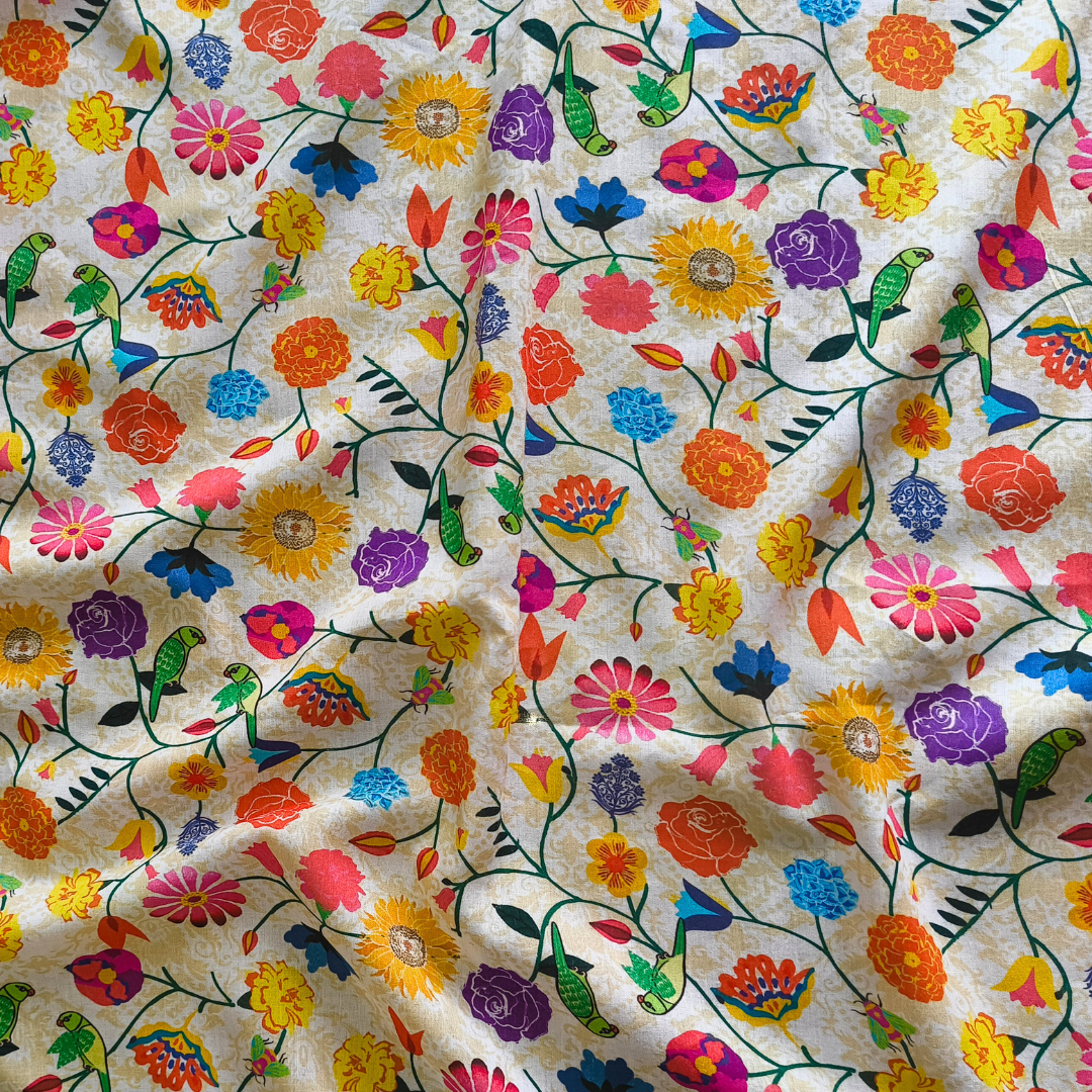 Cotton Malmal Fabric | Phool