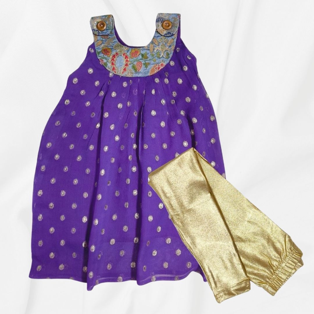 Purple Georgette Churidar Kurta | Girls & Women