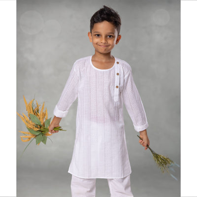 white cotton boys kurta soft organic